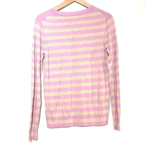 Banana Republic Cotton Crewneck Sweater Scalloped Neck NWT S Purple Heather Gray - Picture 2 of 7